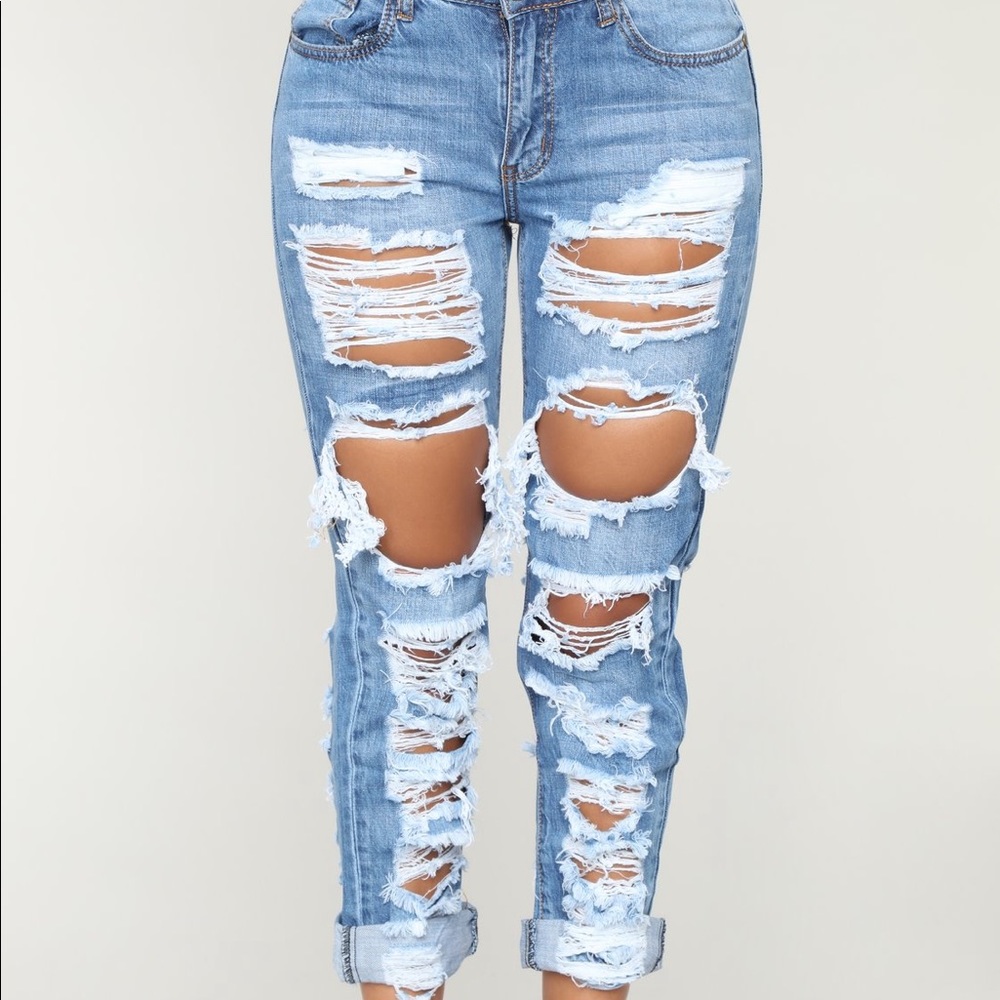 Distressed Denim Jeans